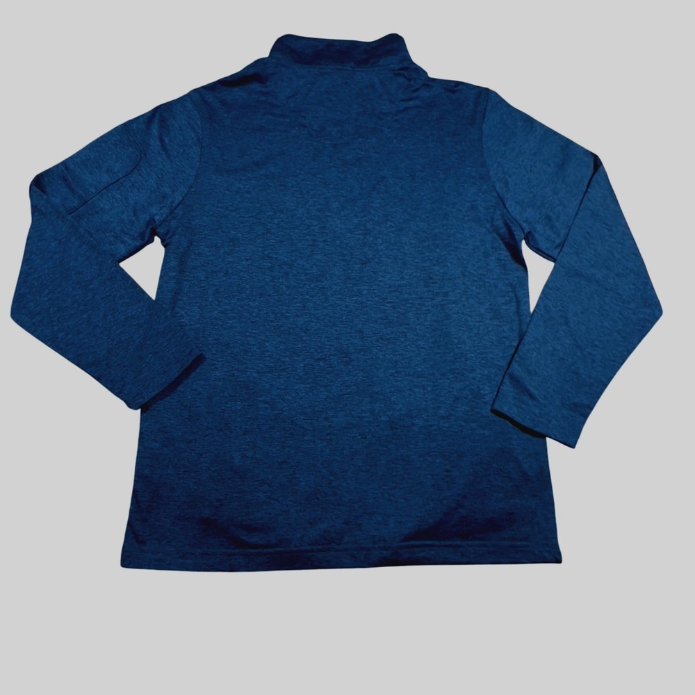 Rugby University Men's 1/4 Zip Pullover Extreme Stretch Marled Blue Shirt Small - Picture 2 of 8